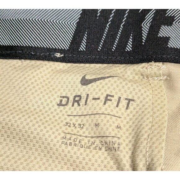 Nike Dri-Fit Golf Pants Mens 32x32 Beige Khaki Chino Performance Standard Fit - Picture 3 of 6